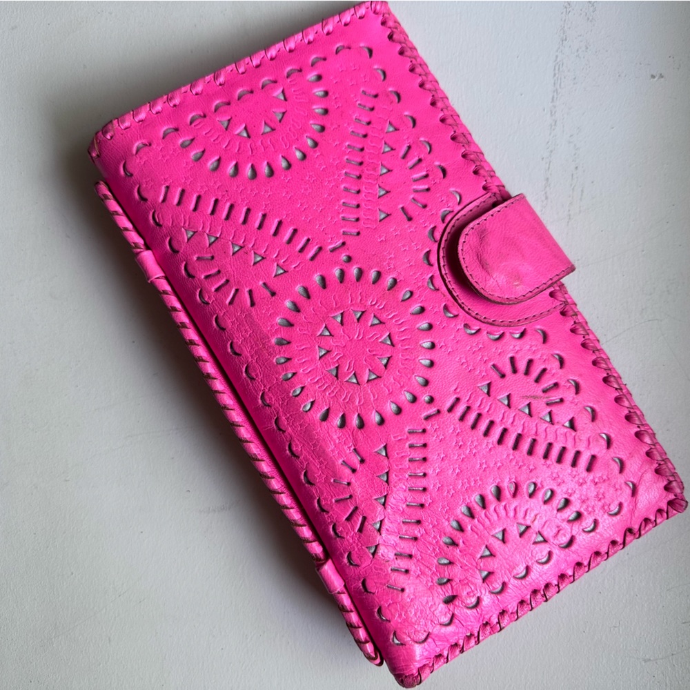 COPY - Cleobella clutch/wallet in neon pink leather